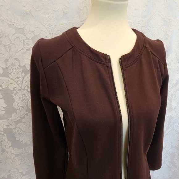 Ruby Ribbon Brown Ponte Jacket #0104 - Picture 7 of 13
